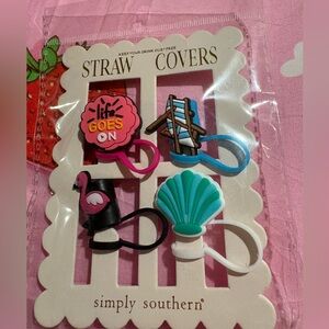 Simply Southern Straw Covers - Pink, Blue, Black